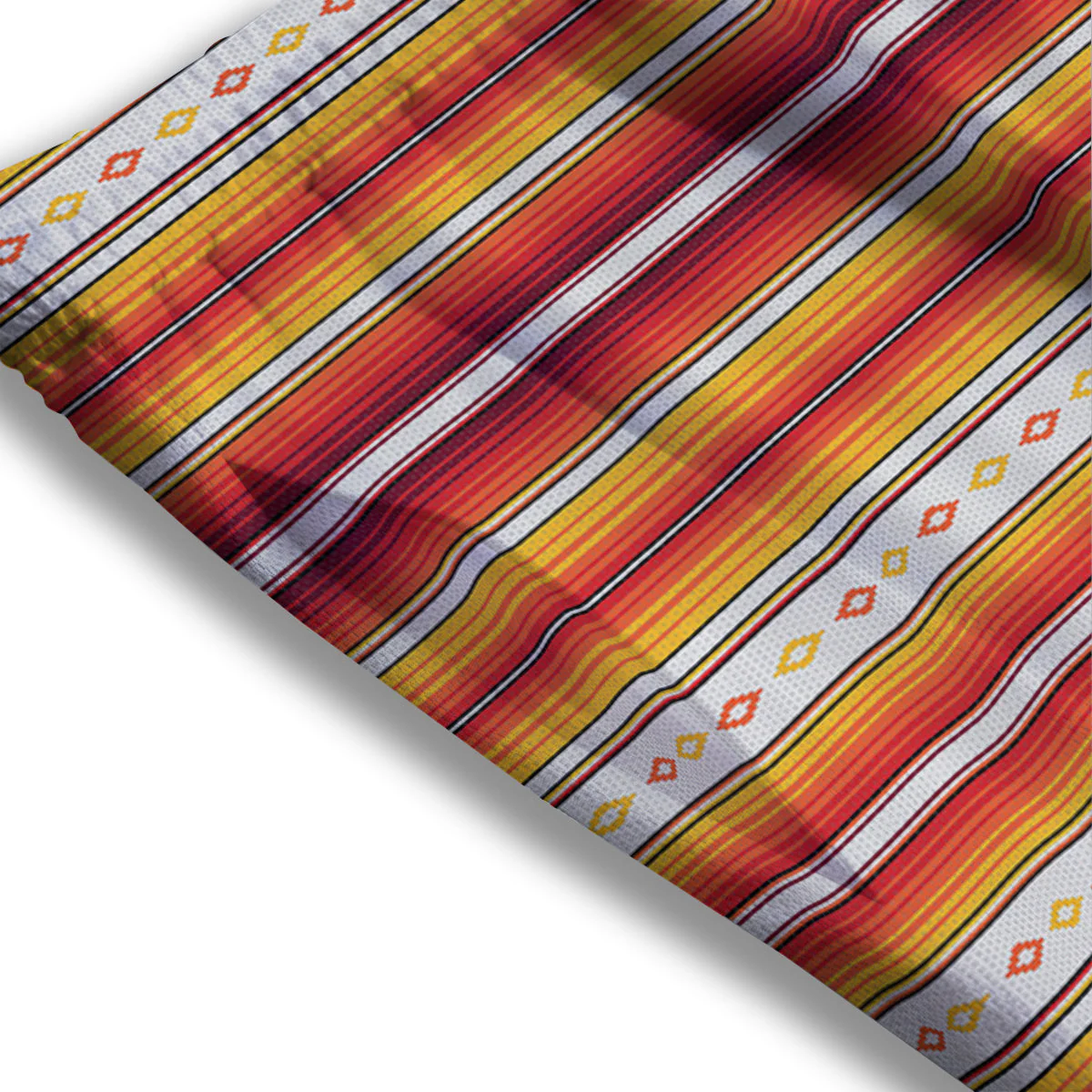 Serape Ethnic Boho Stripes Mexican Orange Print Mesh Shorts - Image 3