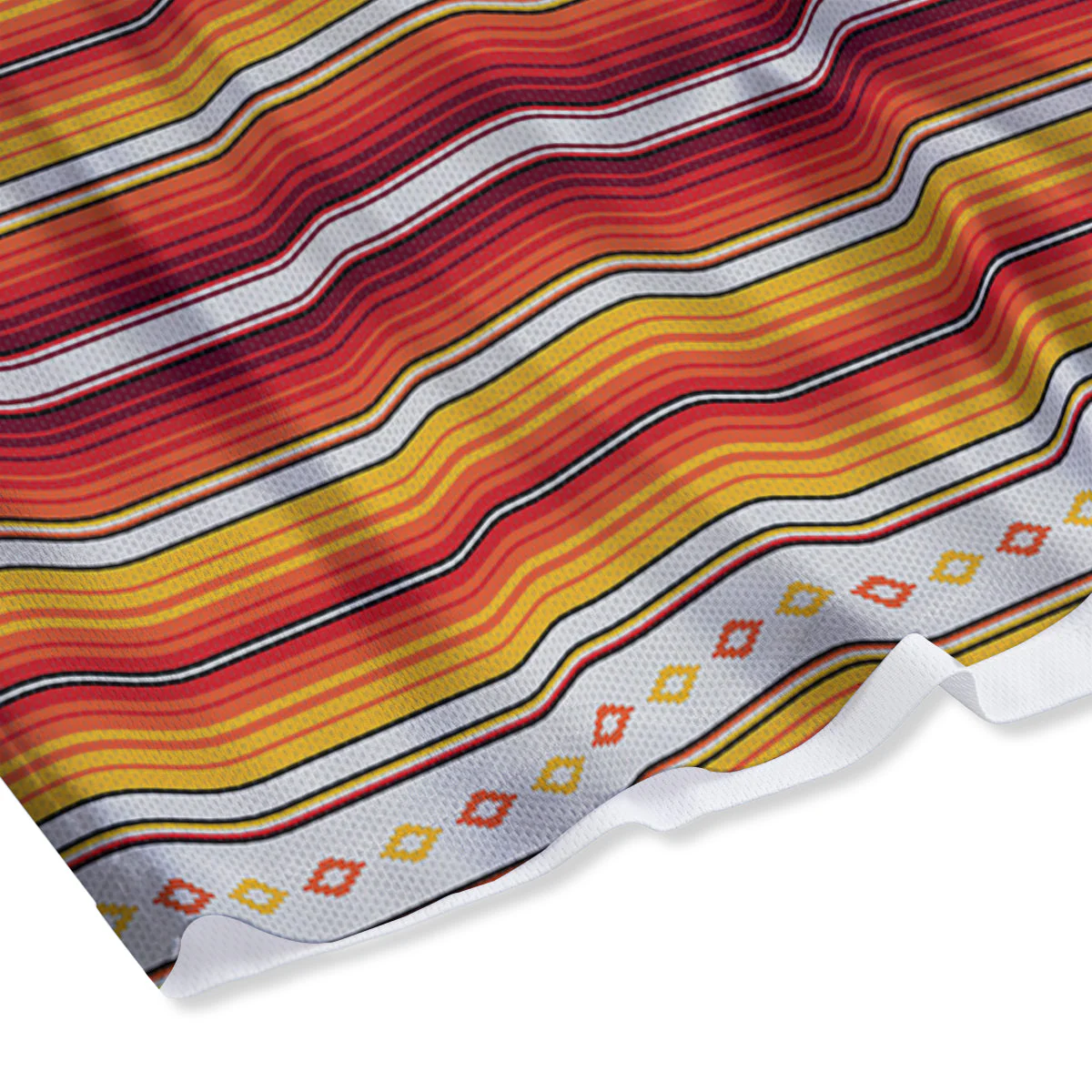 Serape Ethnic Boho Stripes Mexican Orange Print Mesh Shorts - Image 4