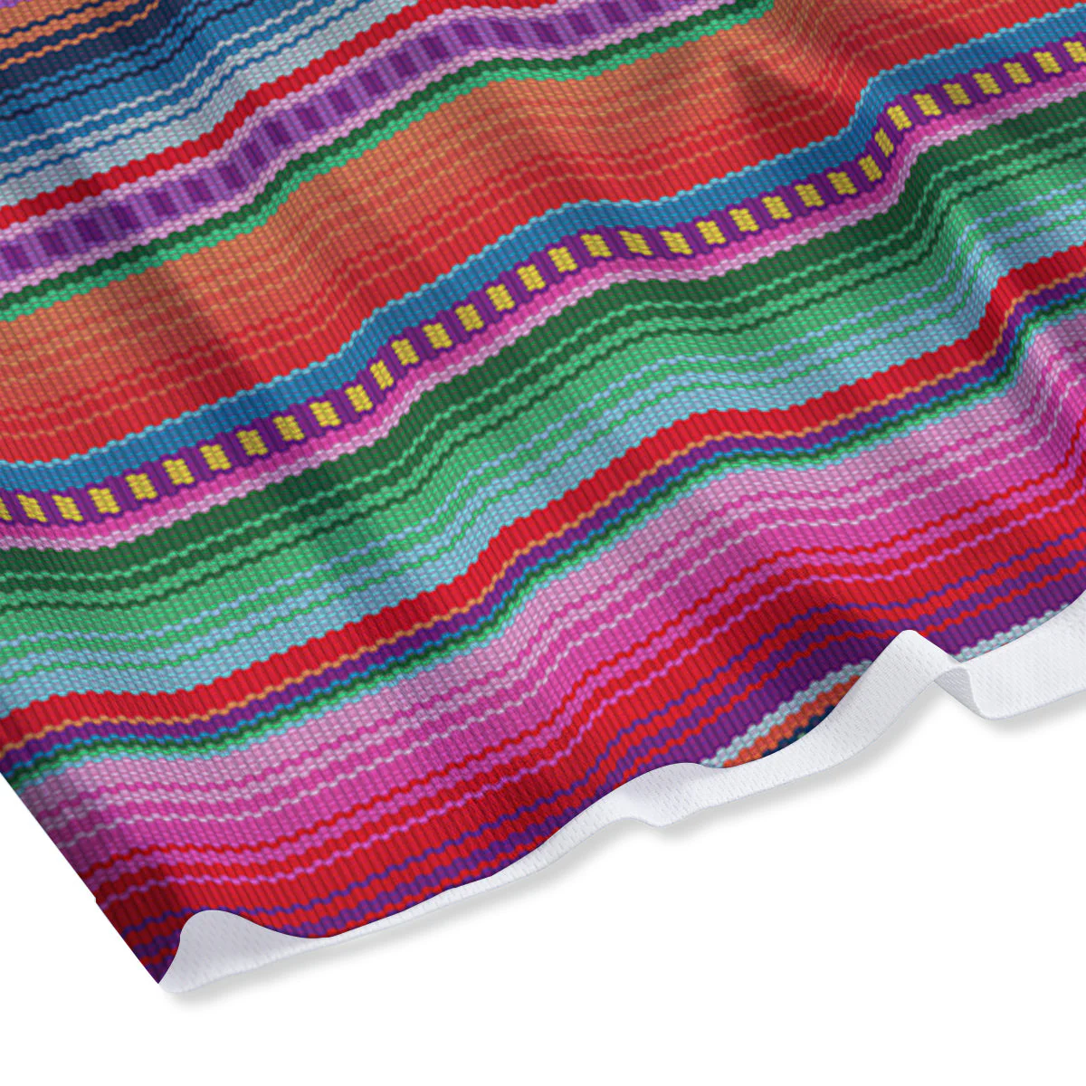 Serape Stripe Colorful Mexican Print Mesh Shorts - Image 4