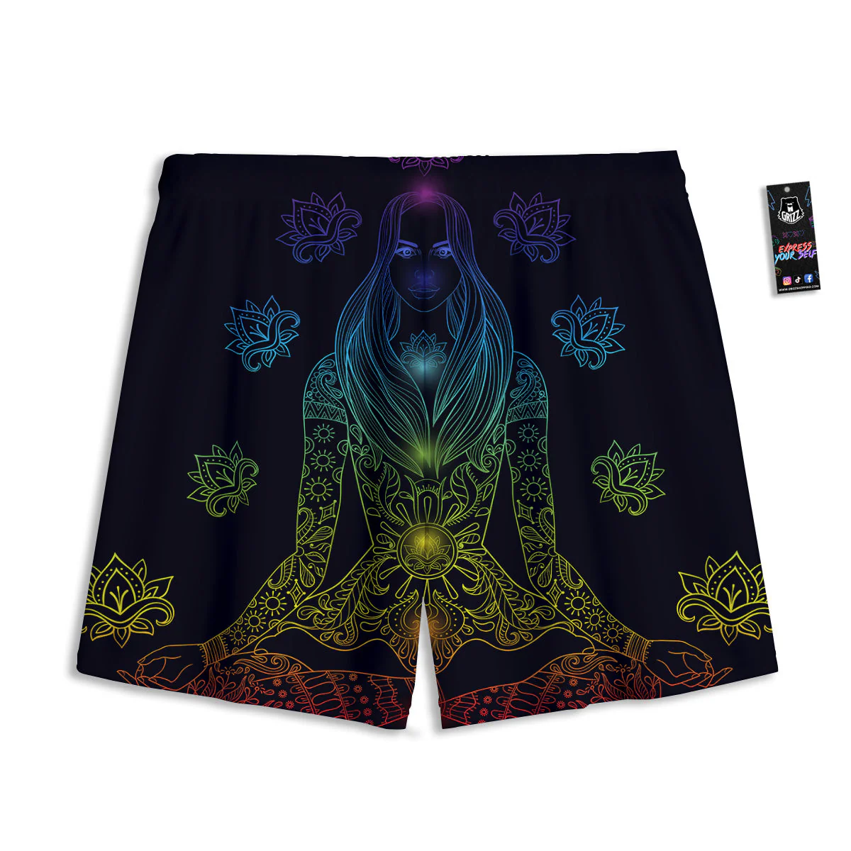 Seven Chakras Bohemian Print Mesh Shorts - Image 2