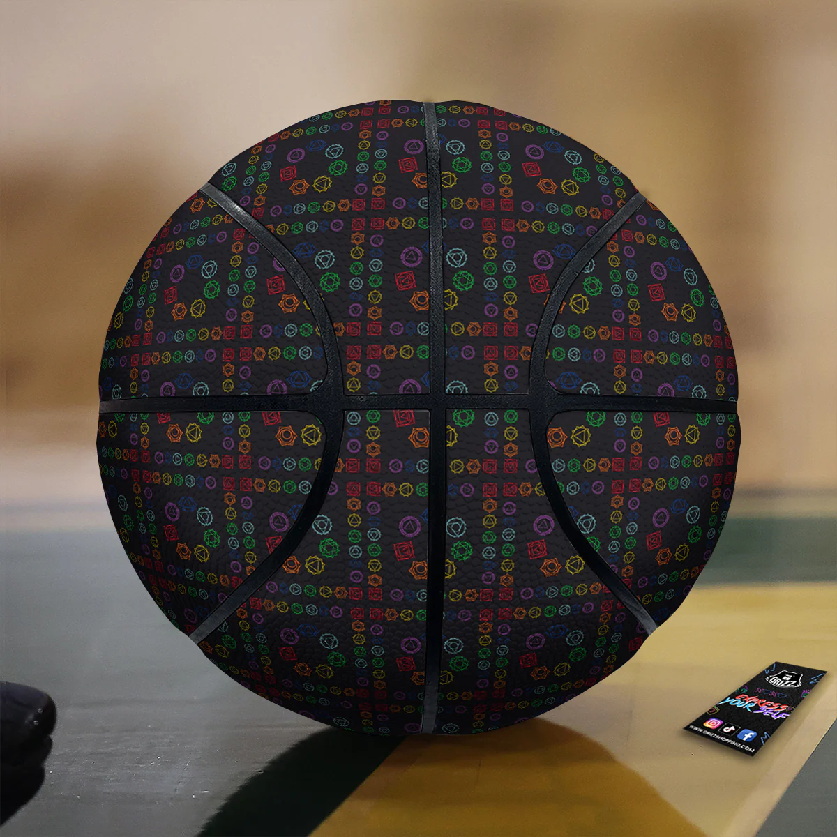 Seven Chakras Colorful Print Pattern Basketball