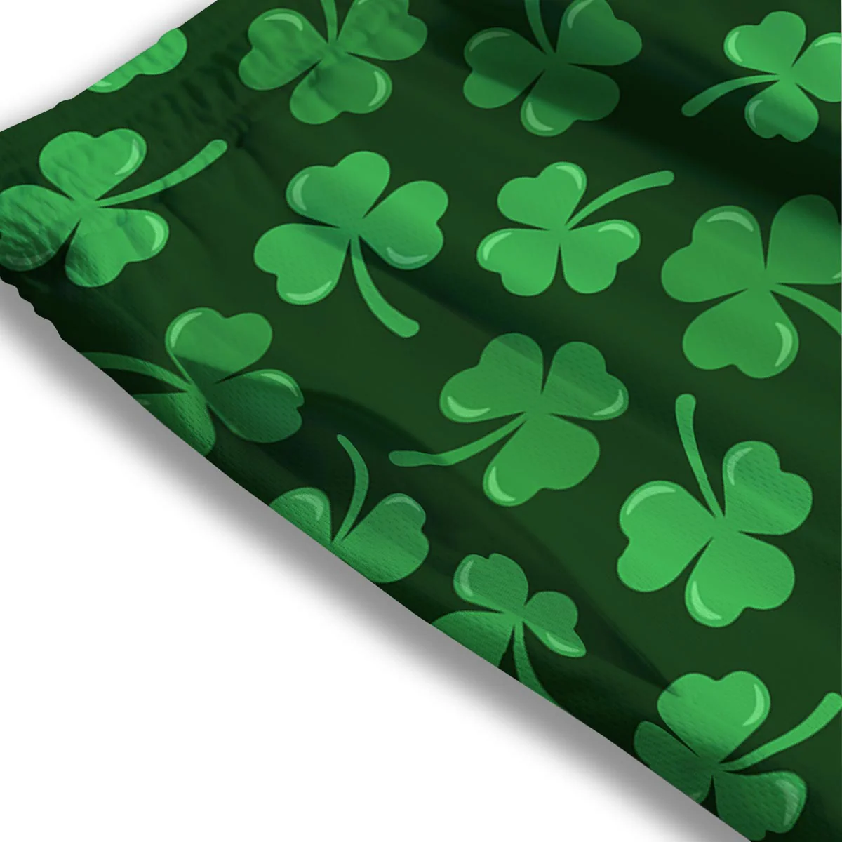 Shamrock St. Patrick's Day Print Pattern Mesh Shorts - Image 3
