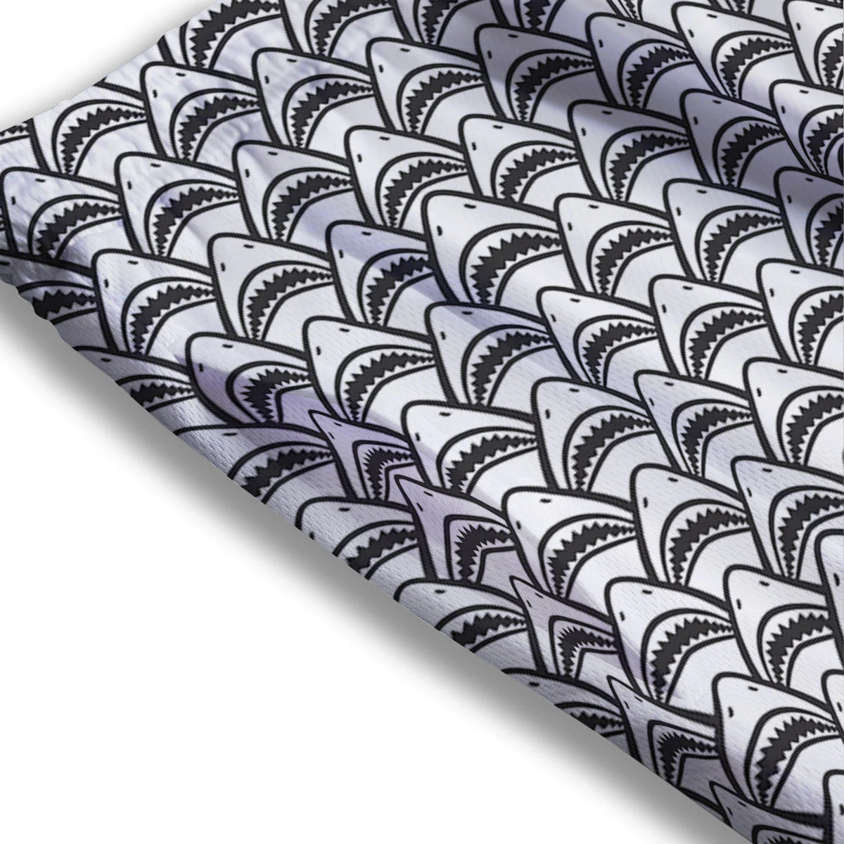 Shark Doodle Print Pattern Mesh Shorts - Image 3