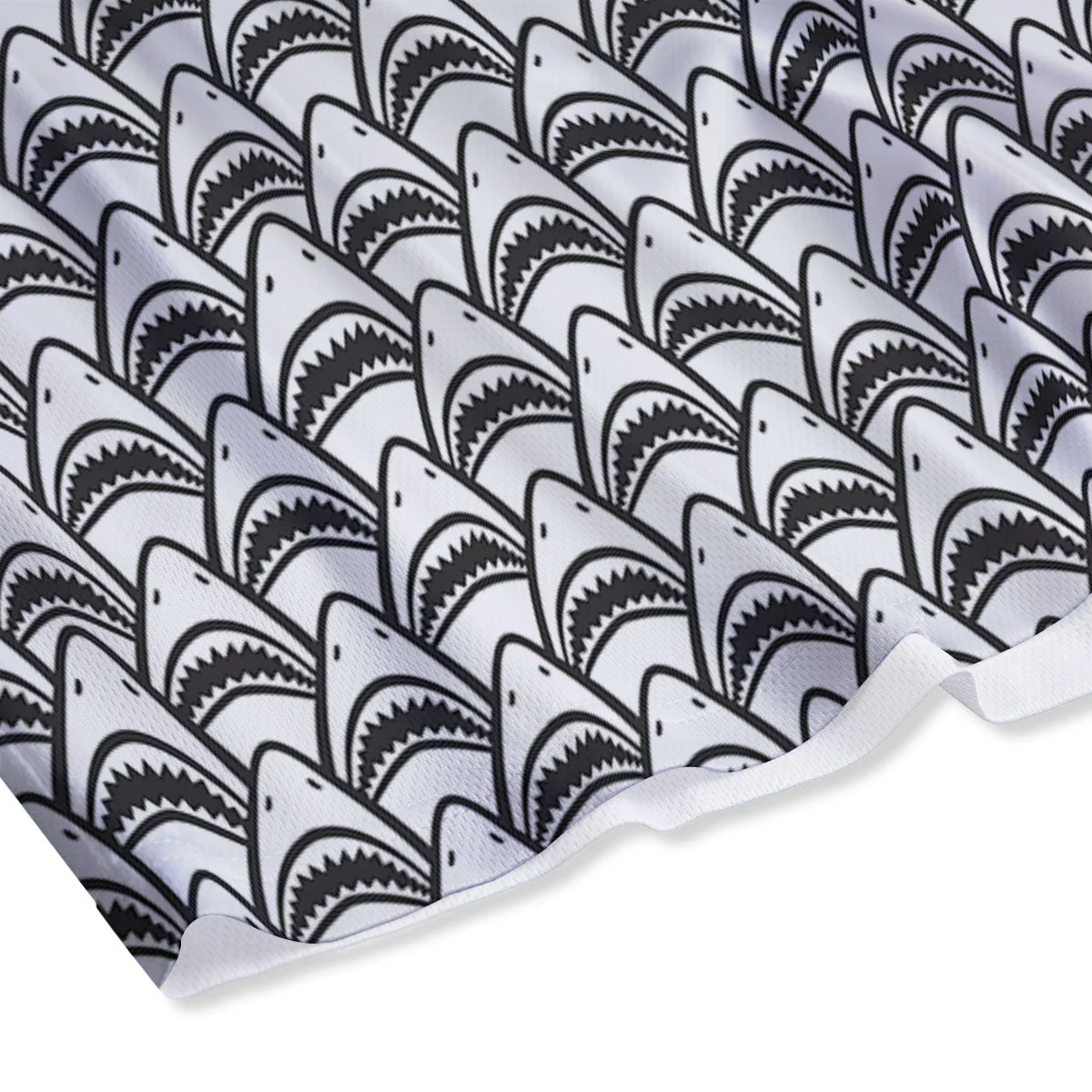 Shark Doodle Print Pattern Mesh Shorts - Image 4