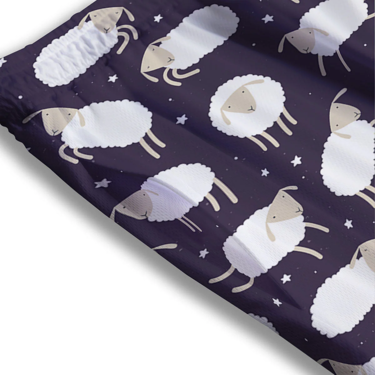 Sheep Print Pattern Mesh Shorts - Image 3