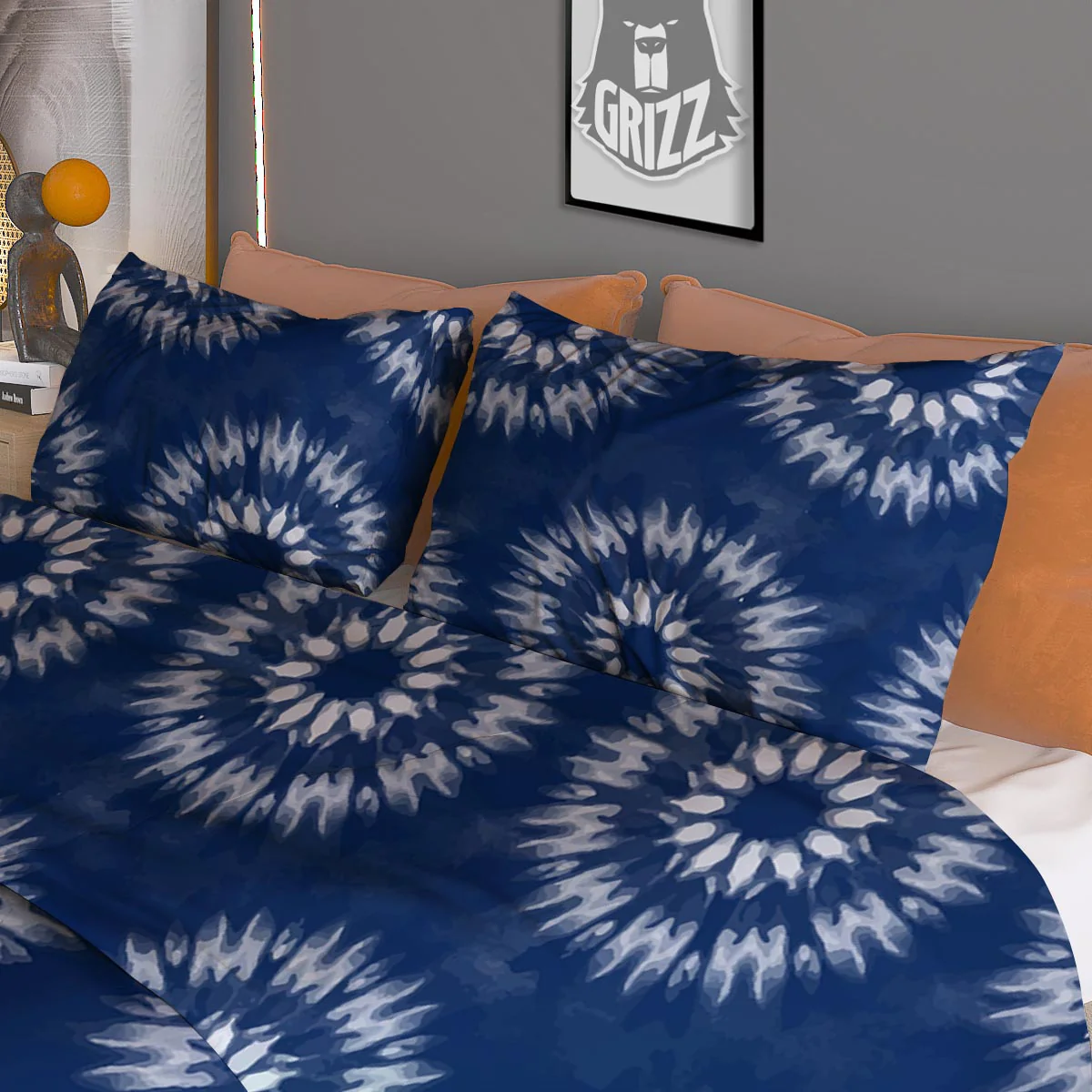 Shibori Print Pattern Duvet Cover Bedding Set - Image 3