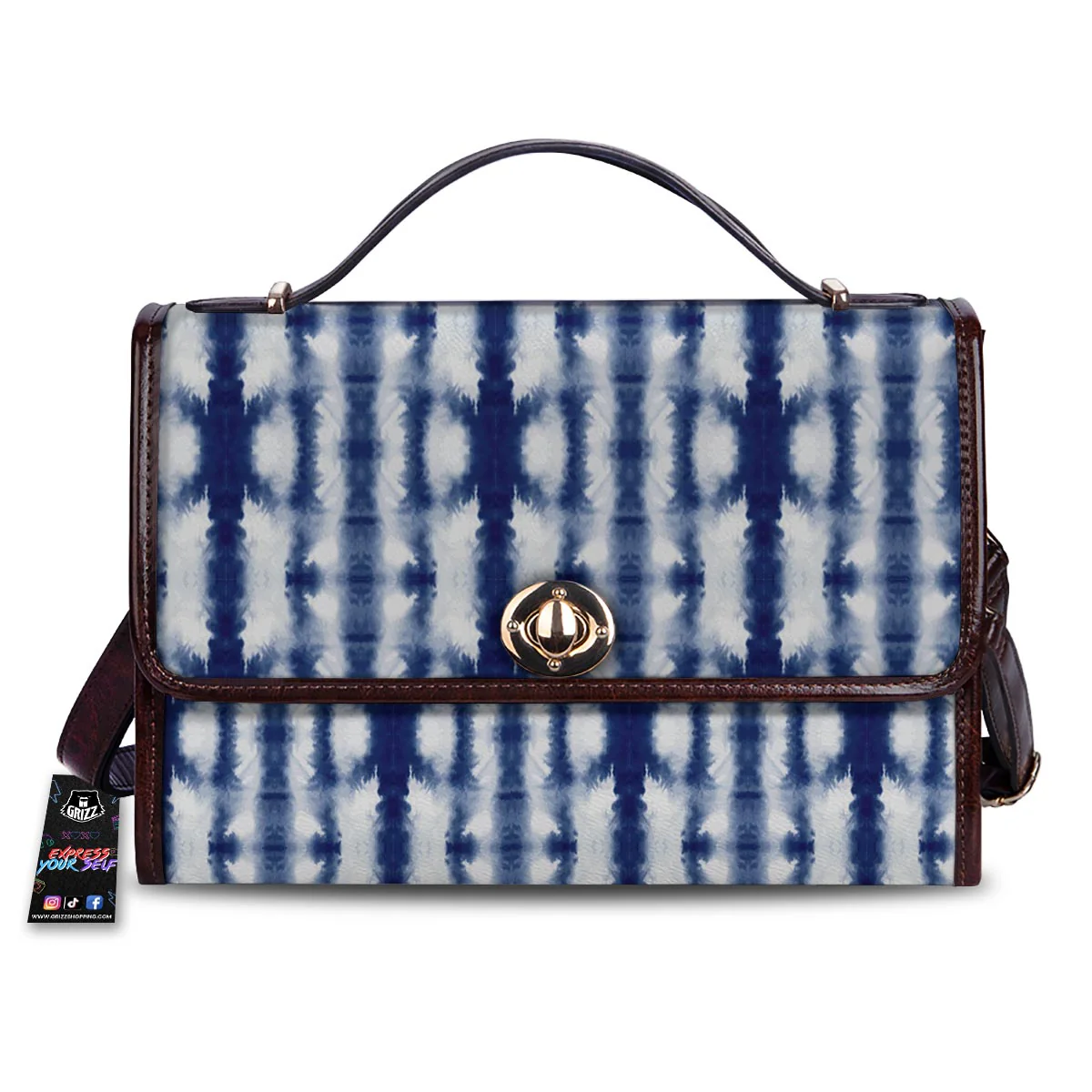Shibori Tie Dye Print Pattern Women's Satchel Bag