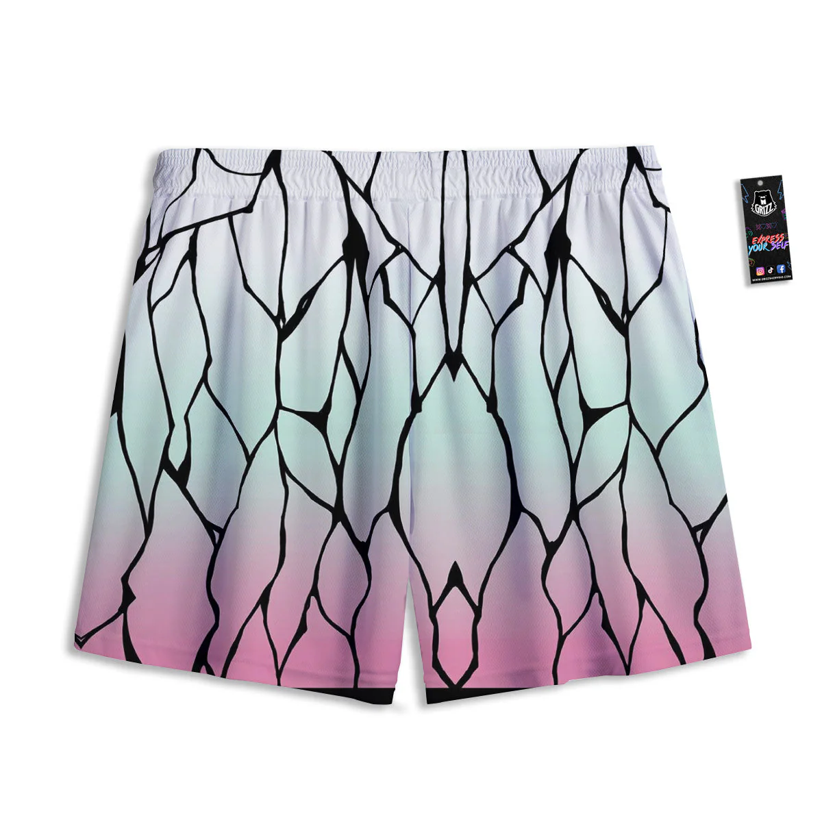 Shinobu Print Pattern Mesh Shorts - Image 2