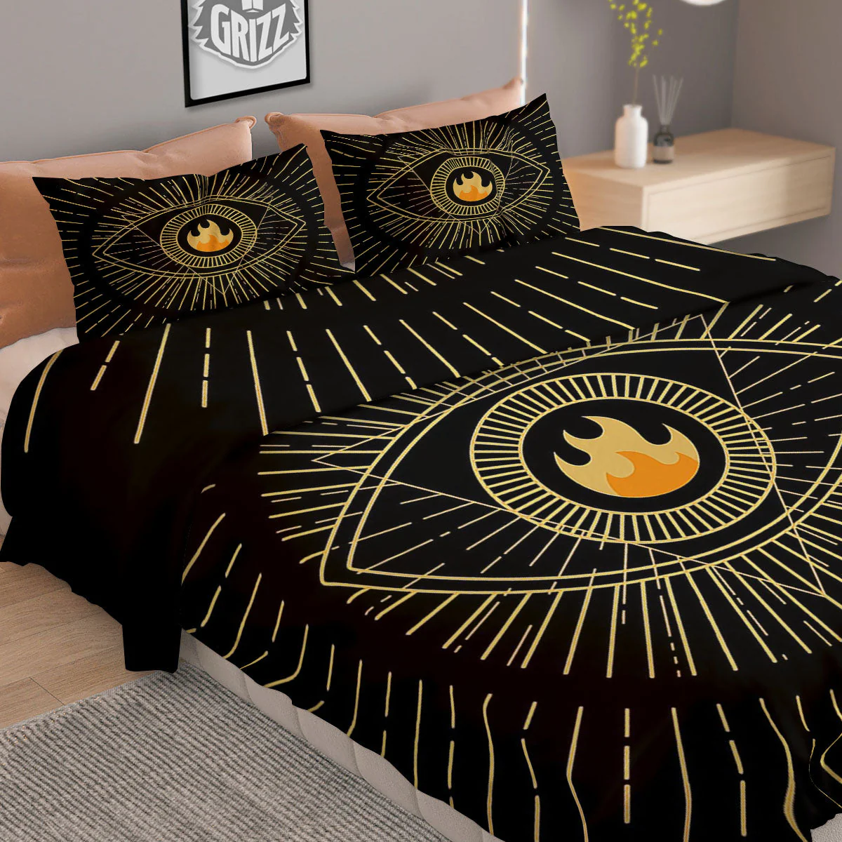 Sight Masonic Eye Print Duvet Cover Bedding Set - Image 2