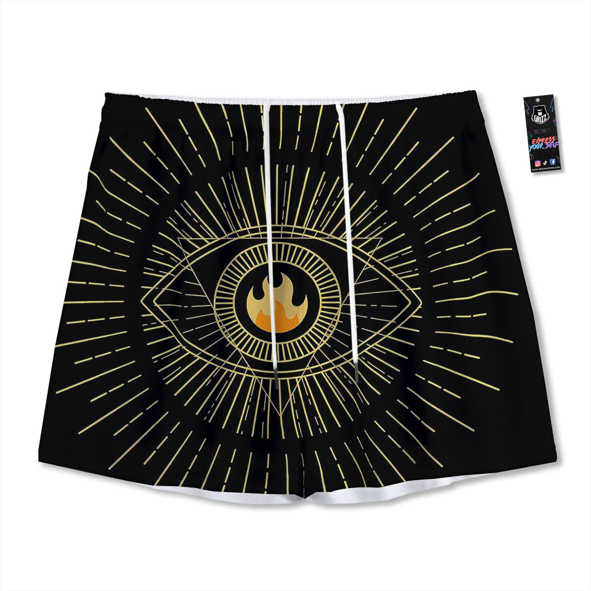 Sight Masonic Eye Print Mesh Shorts