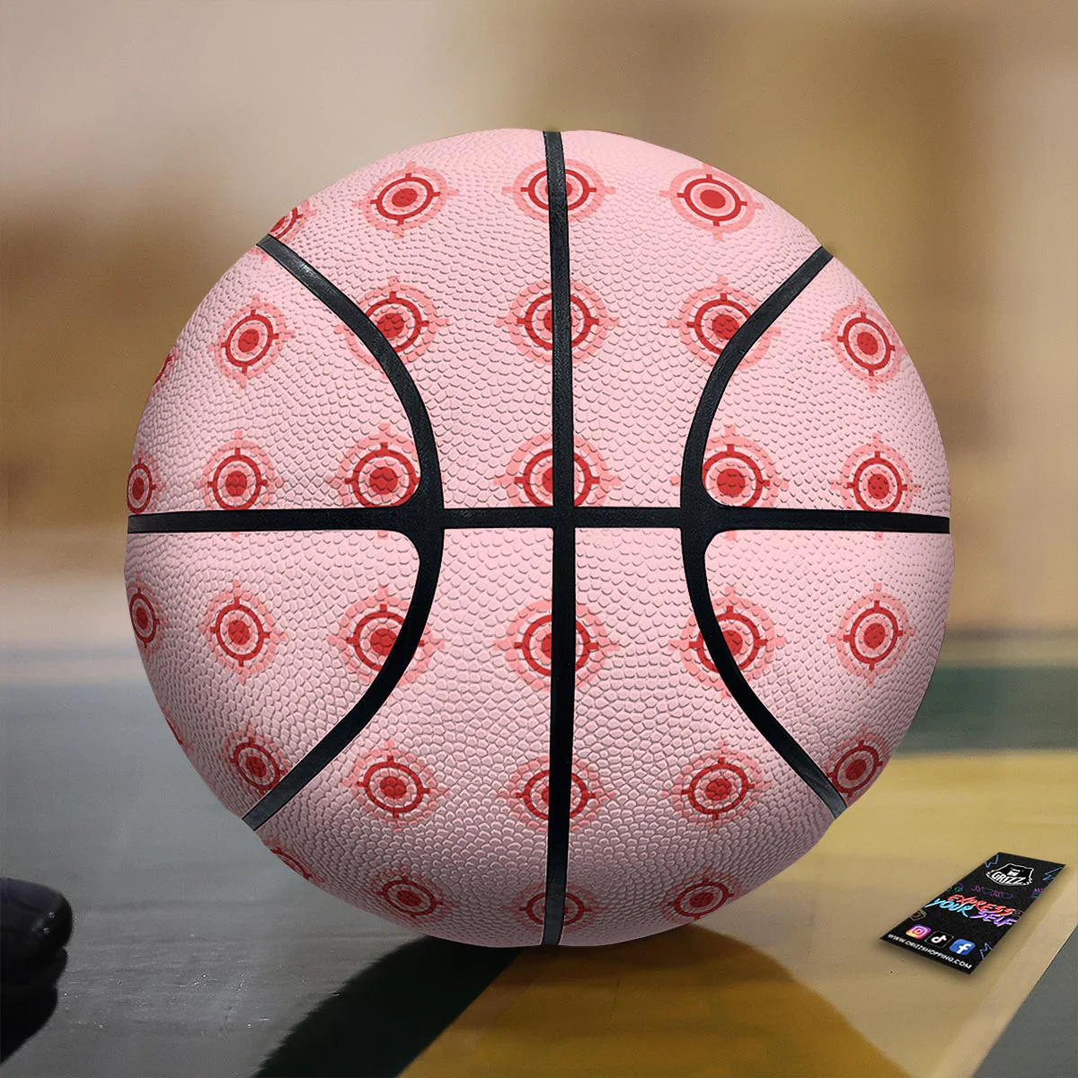Sight Red Gun Print Pattern Basketball