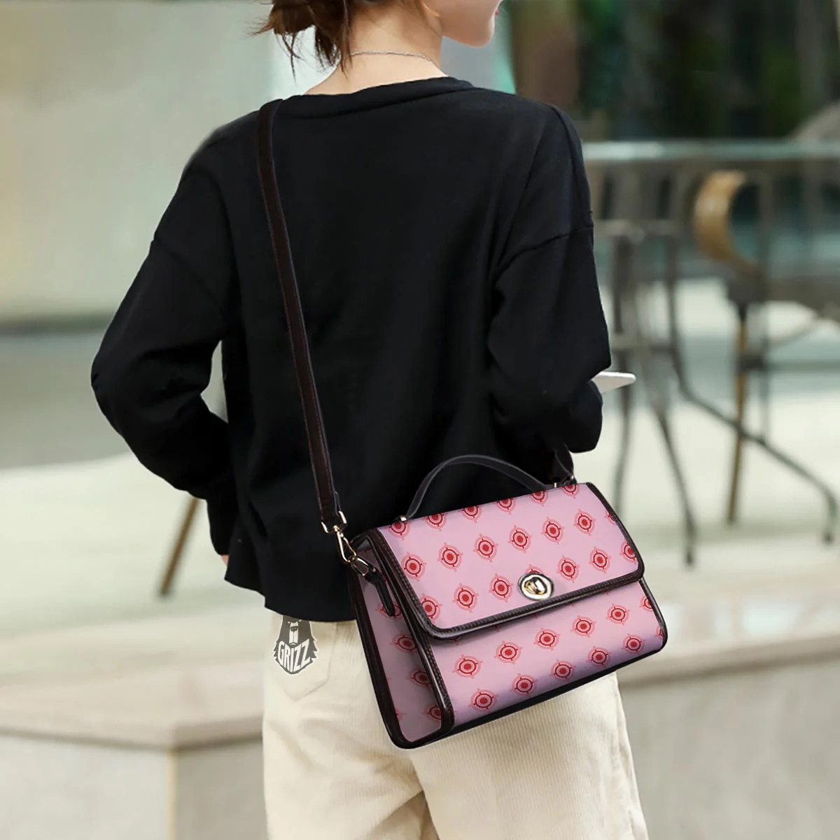 Sight Red Gun Print Pattern Women's Satchel Bag - Image 3