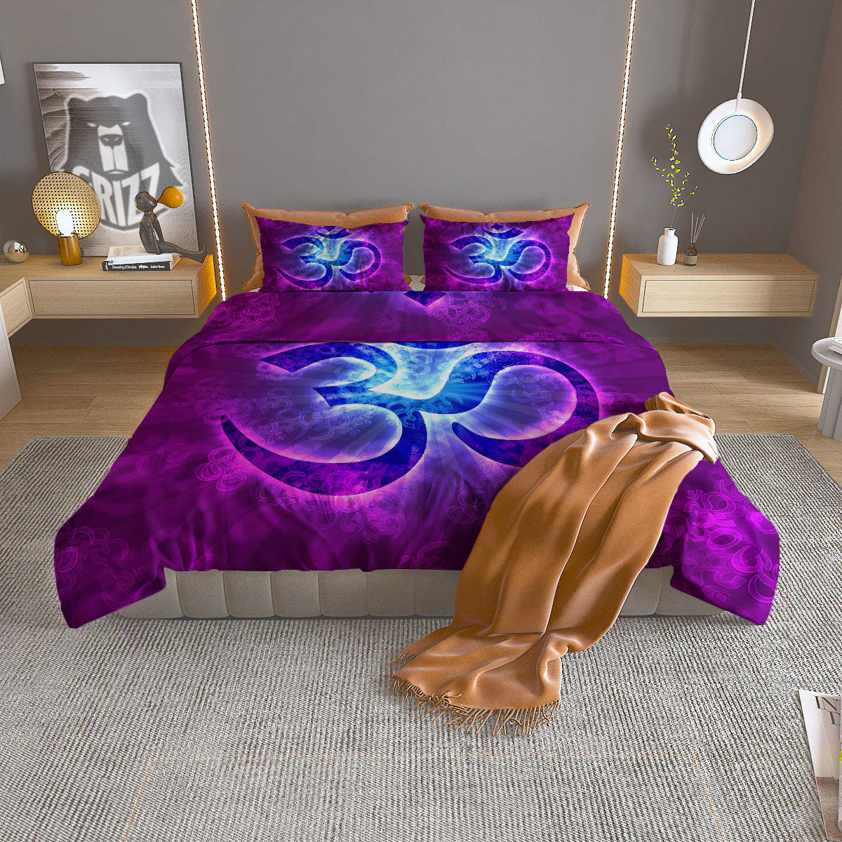 Sign Om Indian Print Duvet Cover Bedding Set
