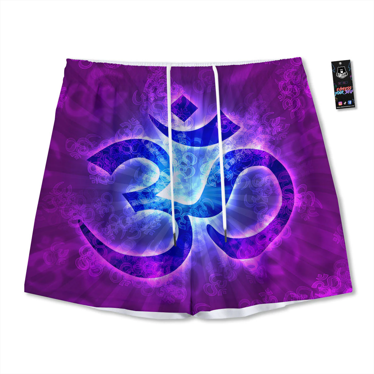 Sign Om Indian Print Mesh Shorts