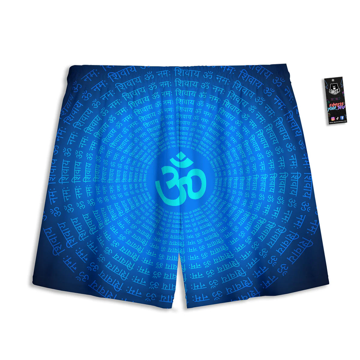Sign Om Spiritual Print Mesh Shorts - Image 2