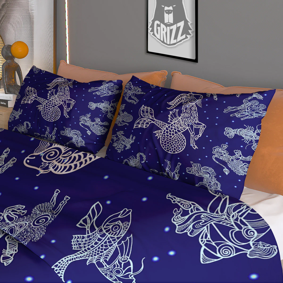 Signs Astrological And Capricorn Print Duvet Cover Bedding Set - Image 3