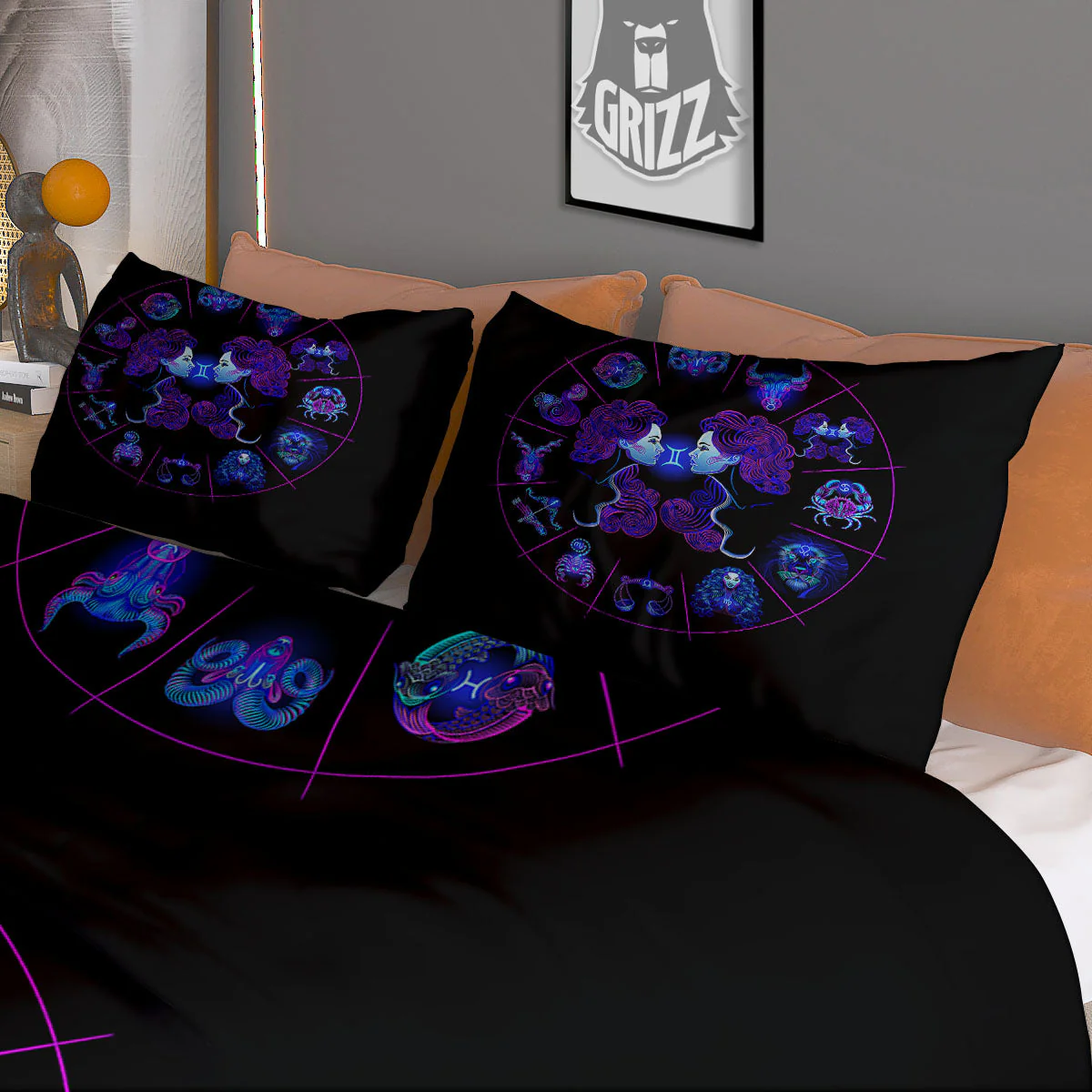 Signs Astrological And Gemini Print Duvet Cover Bedding Set - Image 3