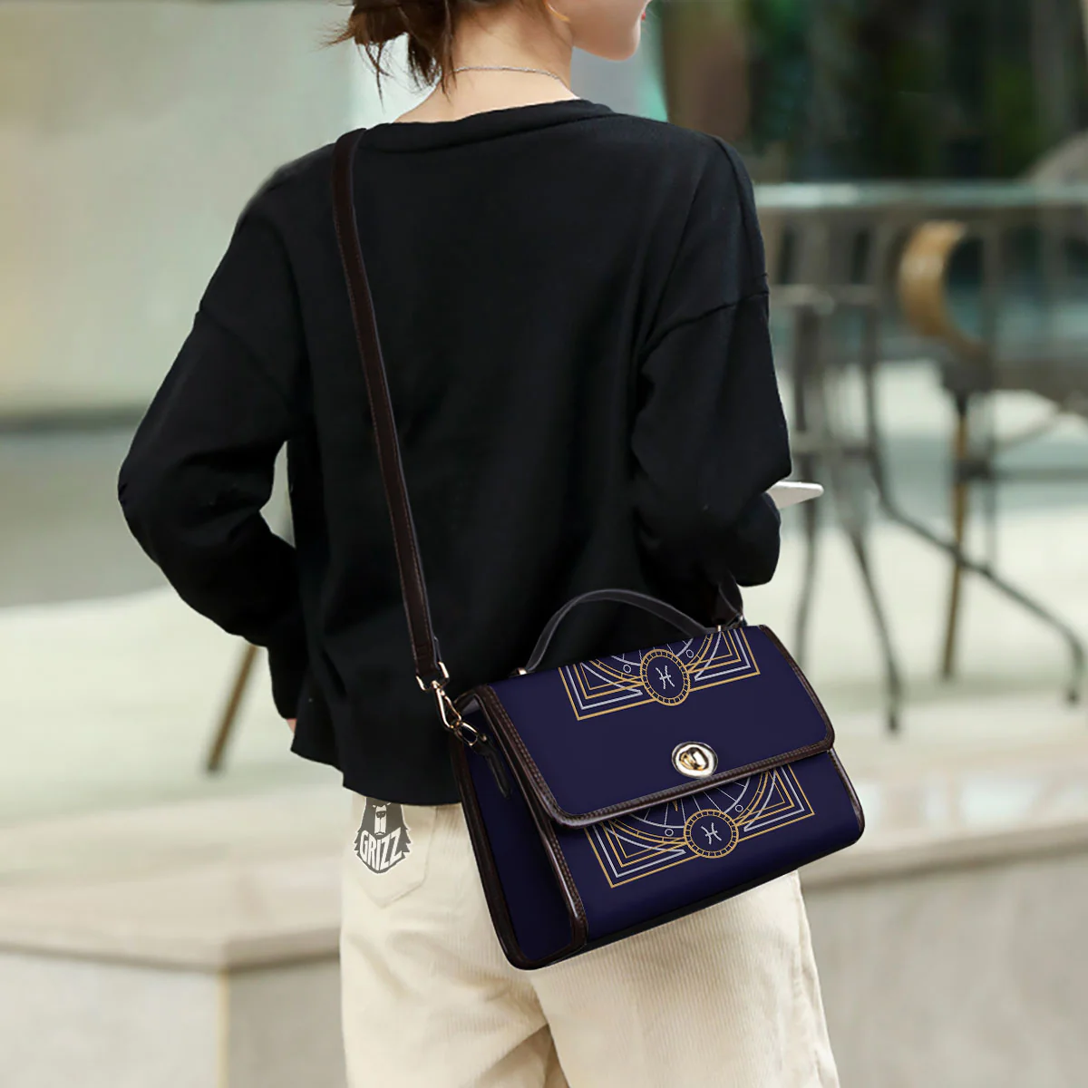 Signs Astrological And Pisces Print Women's Satchel Bag - Image 3