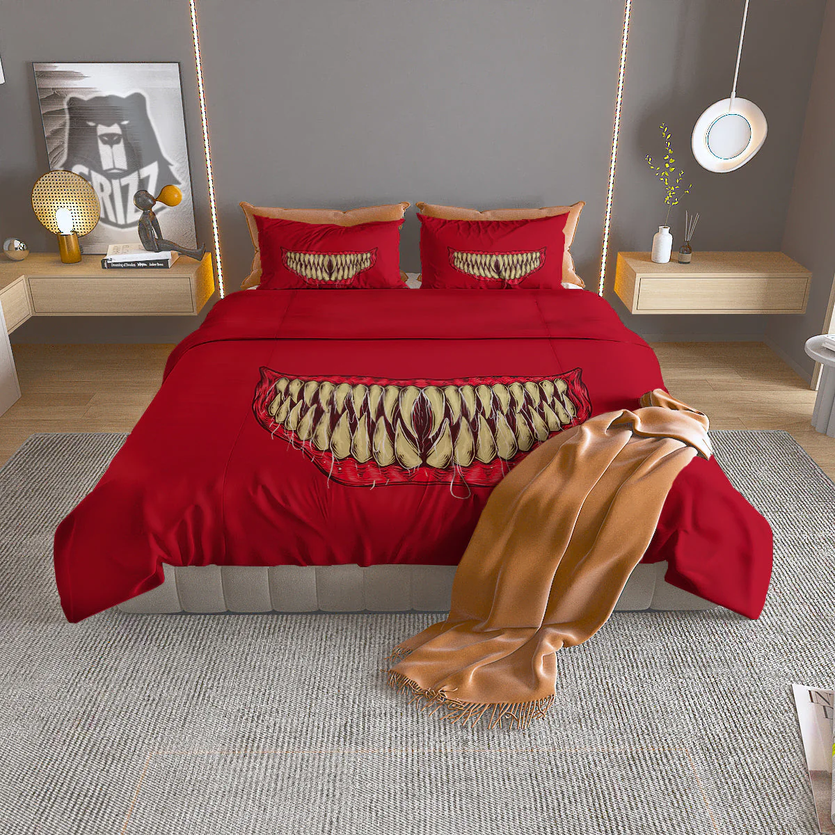 Sinister Smile Print Duvet Cover Bedding Set