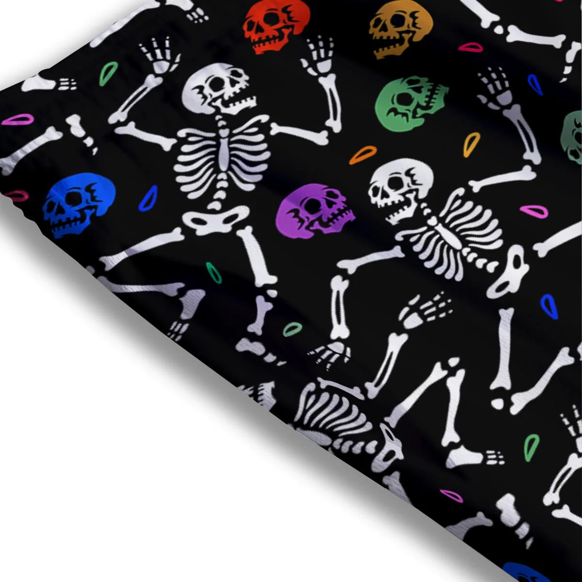 Skeleton Dancing Trippy Print Pattern Mesh Shorts - Image 3