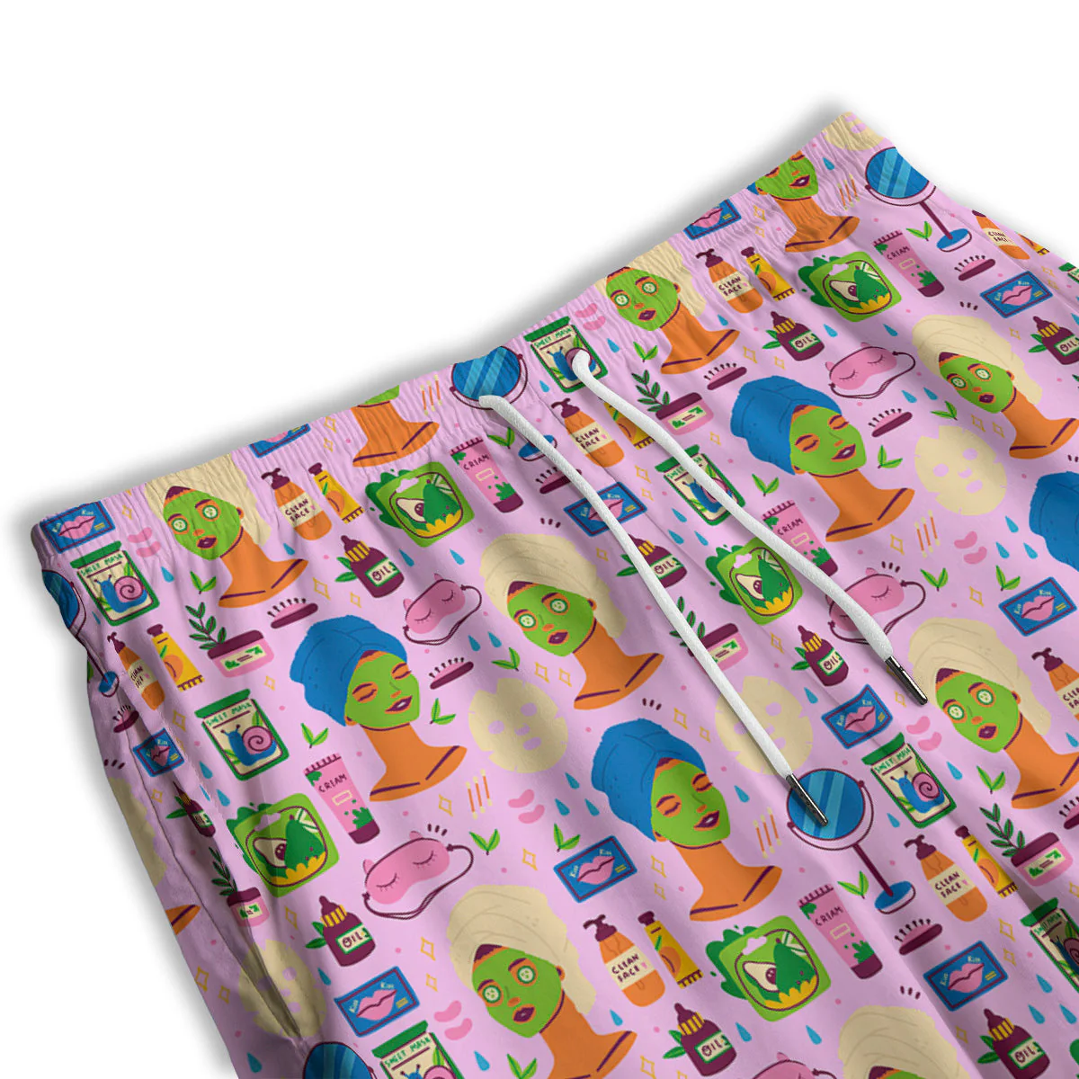 Skin Care And Face Care Print Pattern Men's Athletic Shorts - Image 3