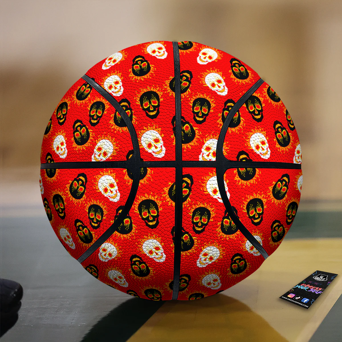 Skull Burning Print Pattern Basketball