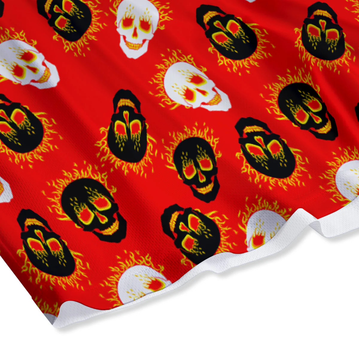 Skull Burning Print Pattern Mesh Shorts - Image 4