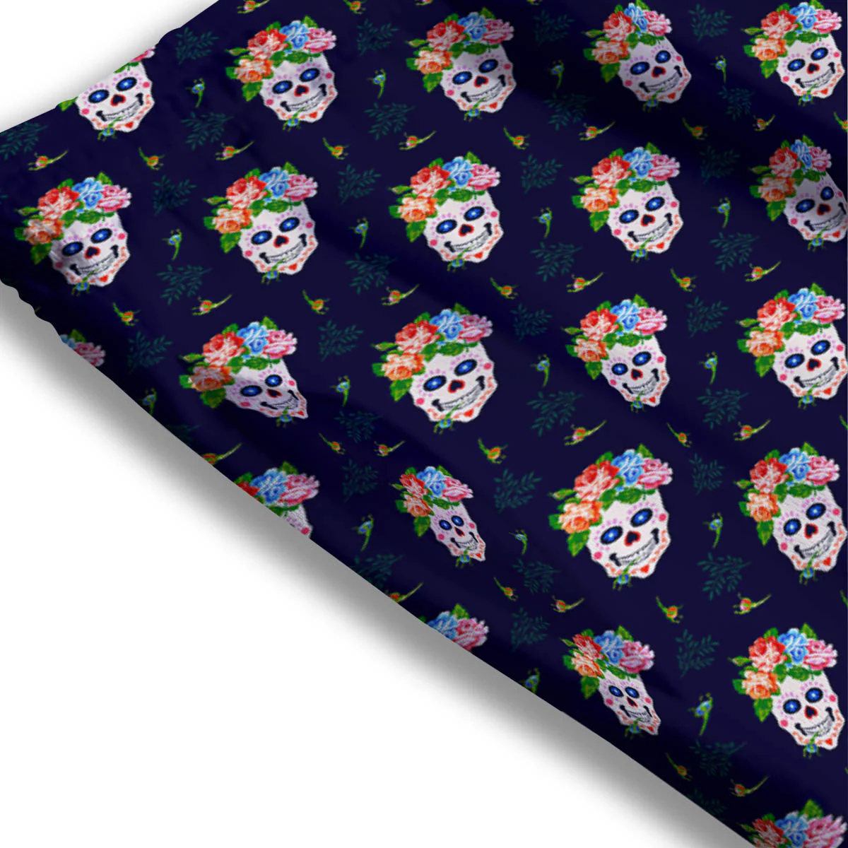 Skull Calavera Girl Print Pattern Mesh Shorts - Image 3