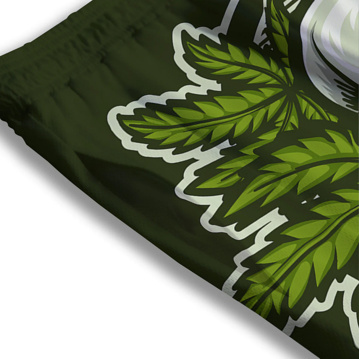 Skull Cannabis Print Mesh Shorts - Image 3