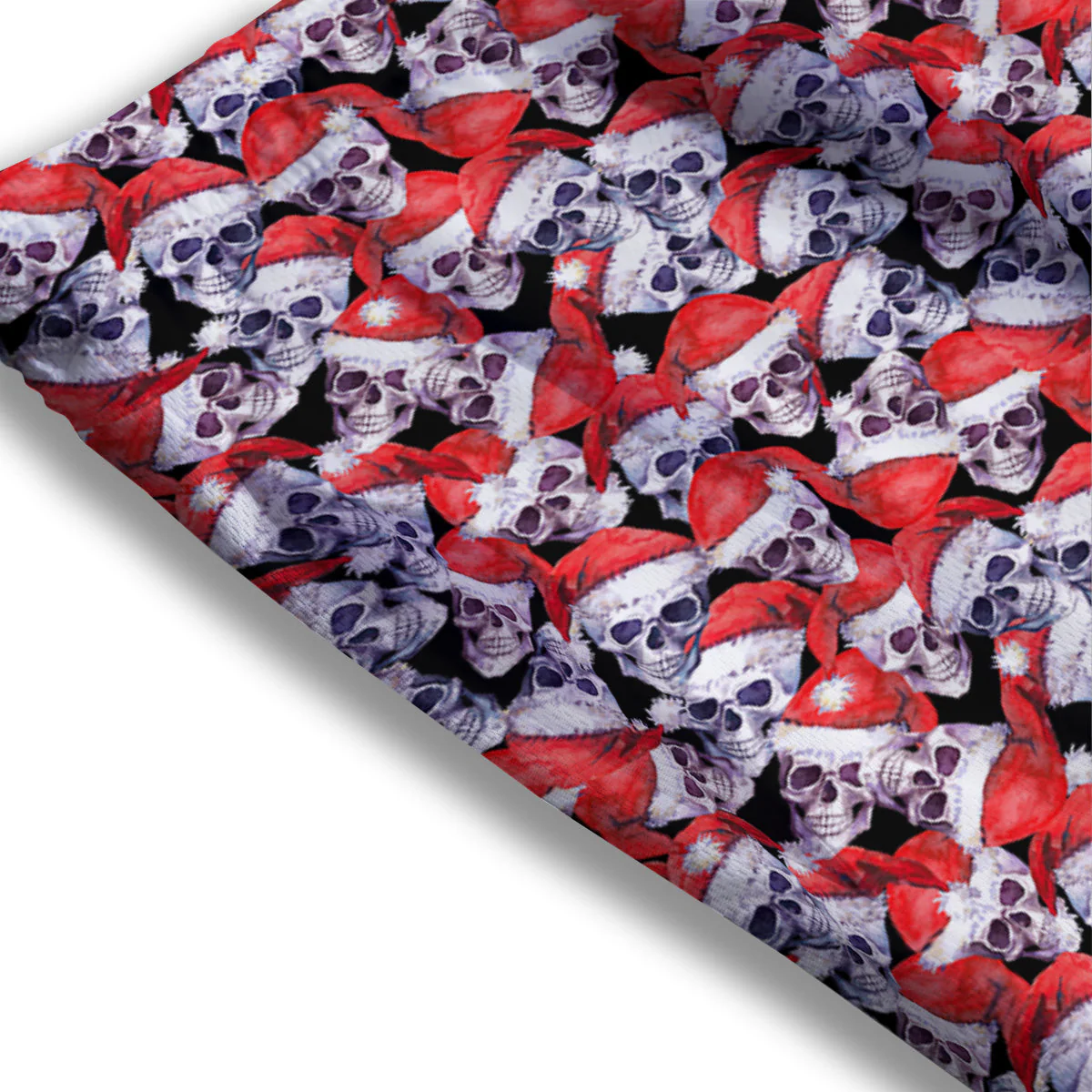 Skull Christmas Santa Print Pattern Mesh Shorts - Image 3
