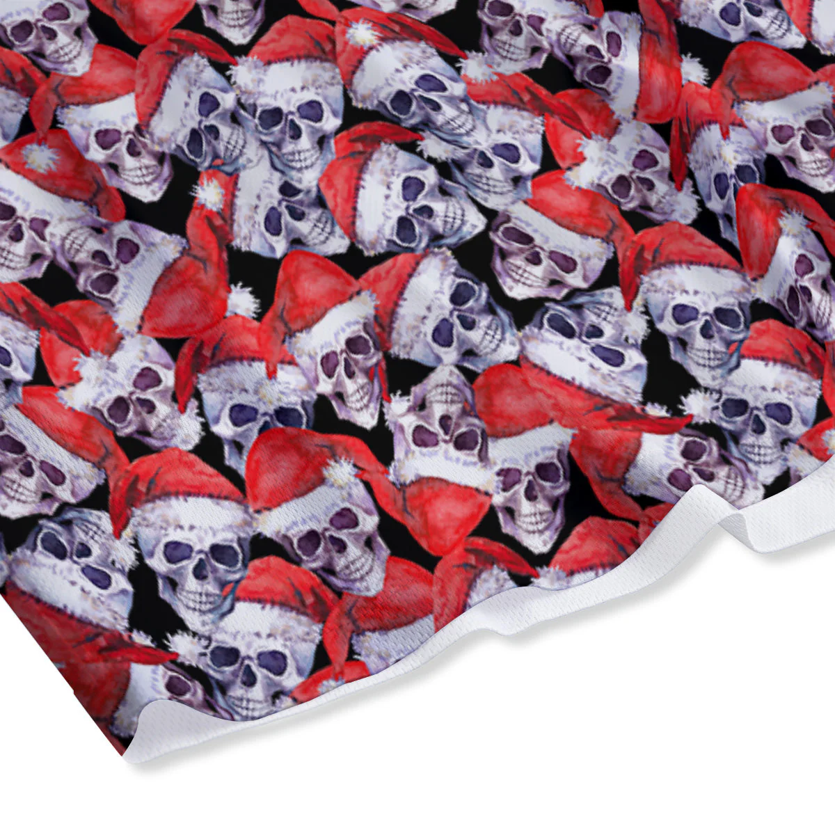 Skull Christmas Santa Print Pattern Mesh Shorts - Image 4