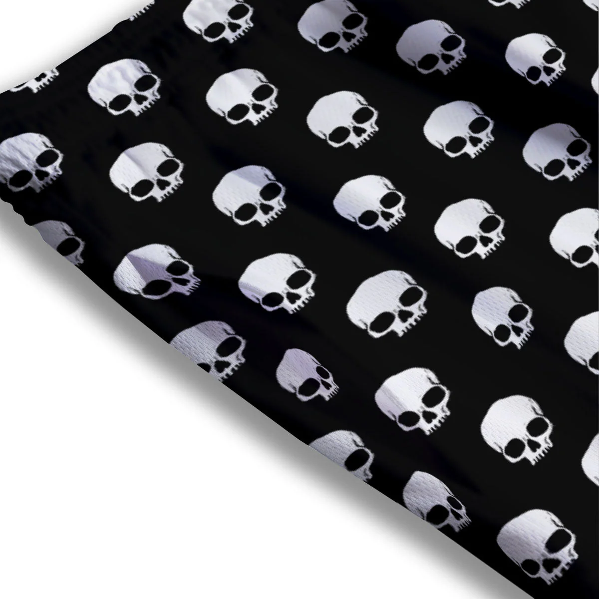 Skull Emo Print Pattern Mesh Shorts - Image 3