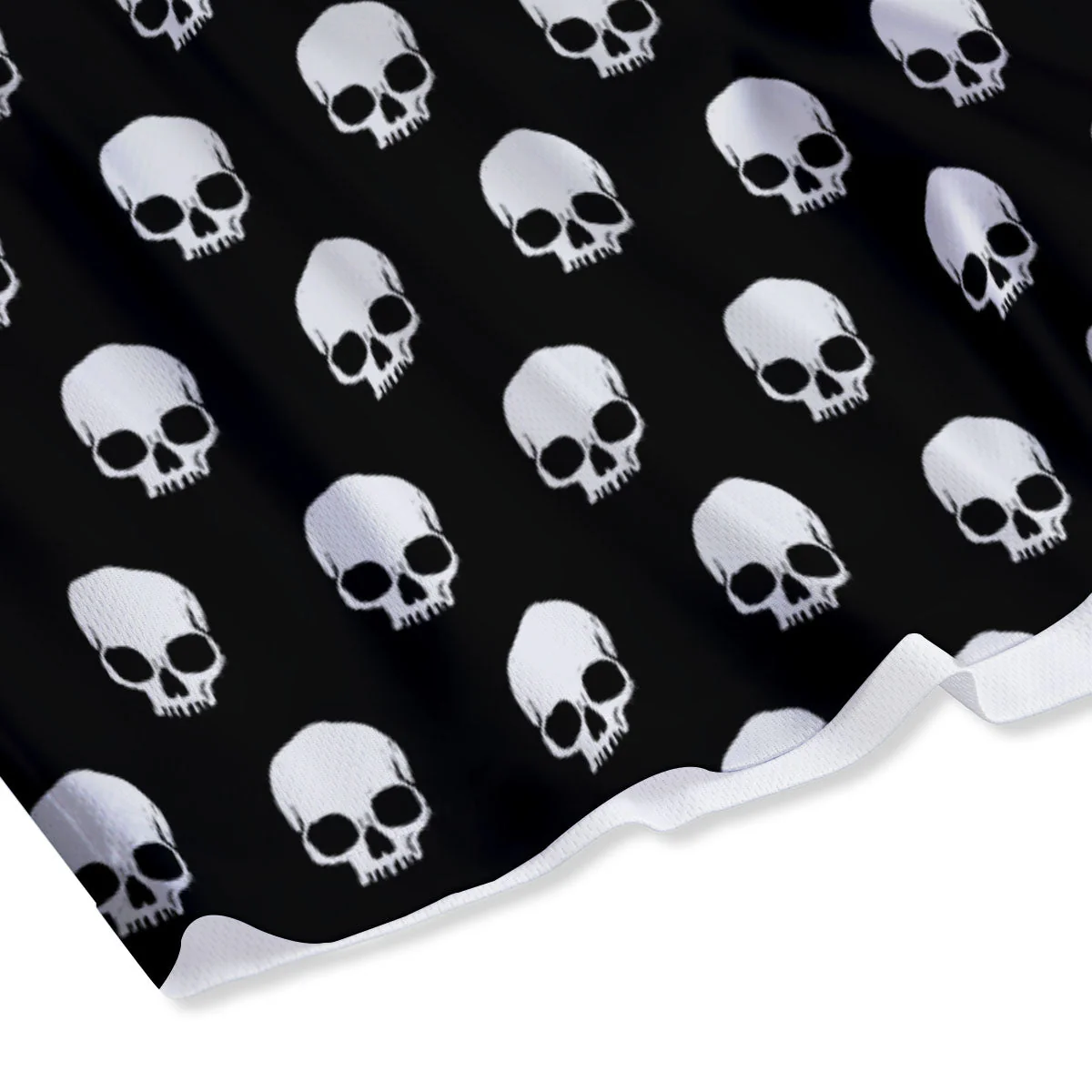 Skull Emo Print Pattern Mesh Shorts - Image 4