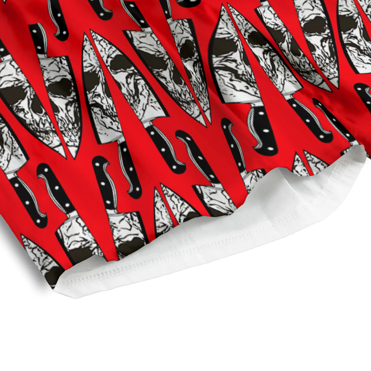 Skull Face Reflection Knife Print Pattern Men's Athletic Shorts - Image 4