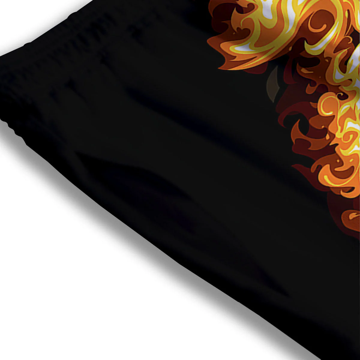 Skull Fire Print Mesh Shorts - Image 3