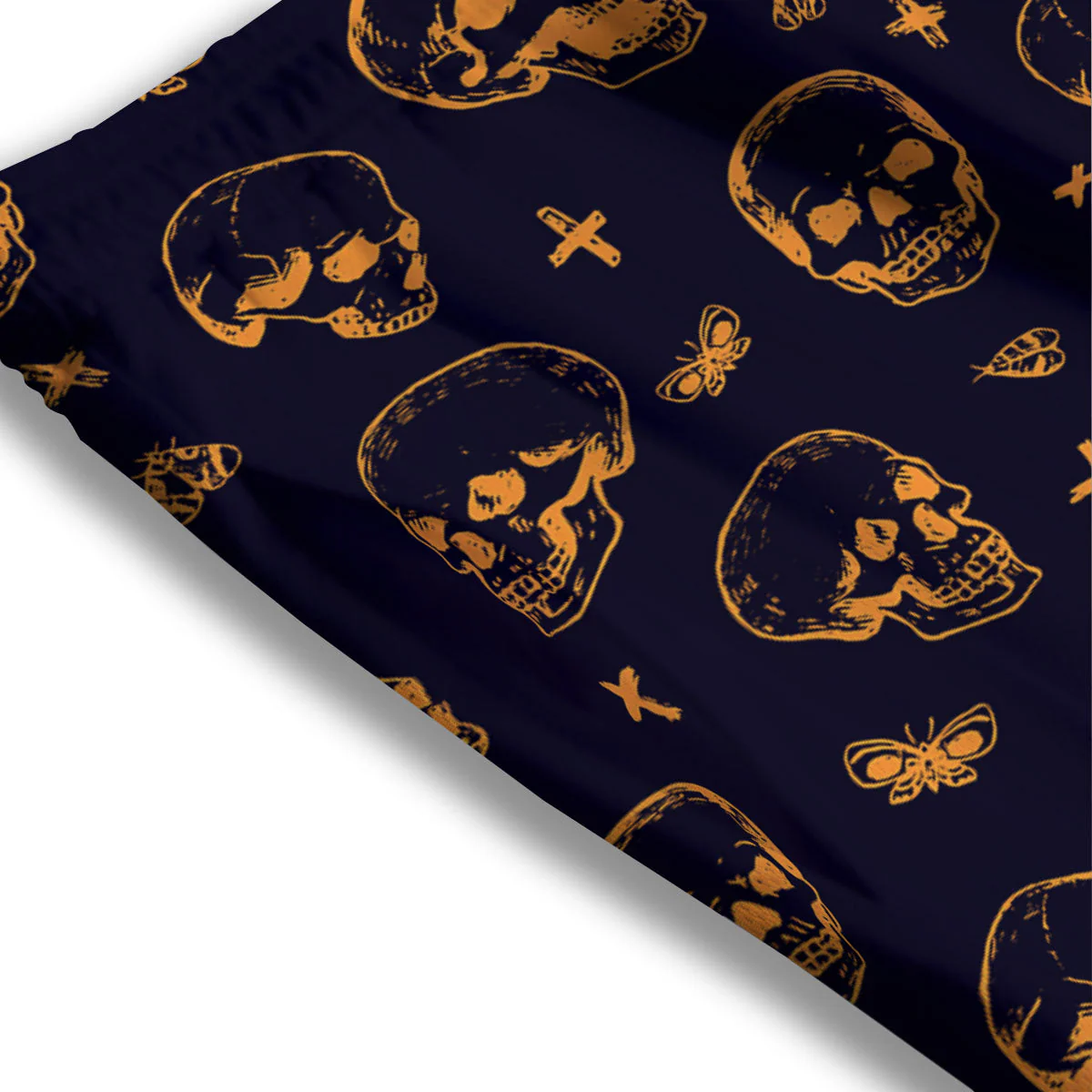 Skull Halloween Print Pattern Mesh Shorts - Image 3