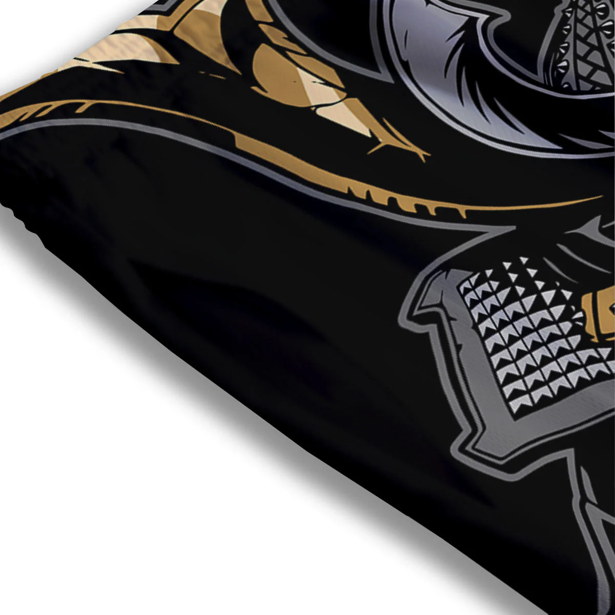 Skull Samurai Warrior Print Mesh Shorts - Image 3