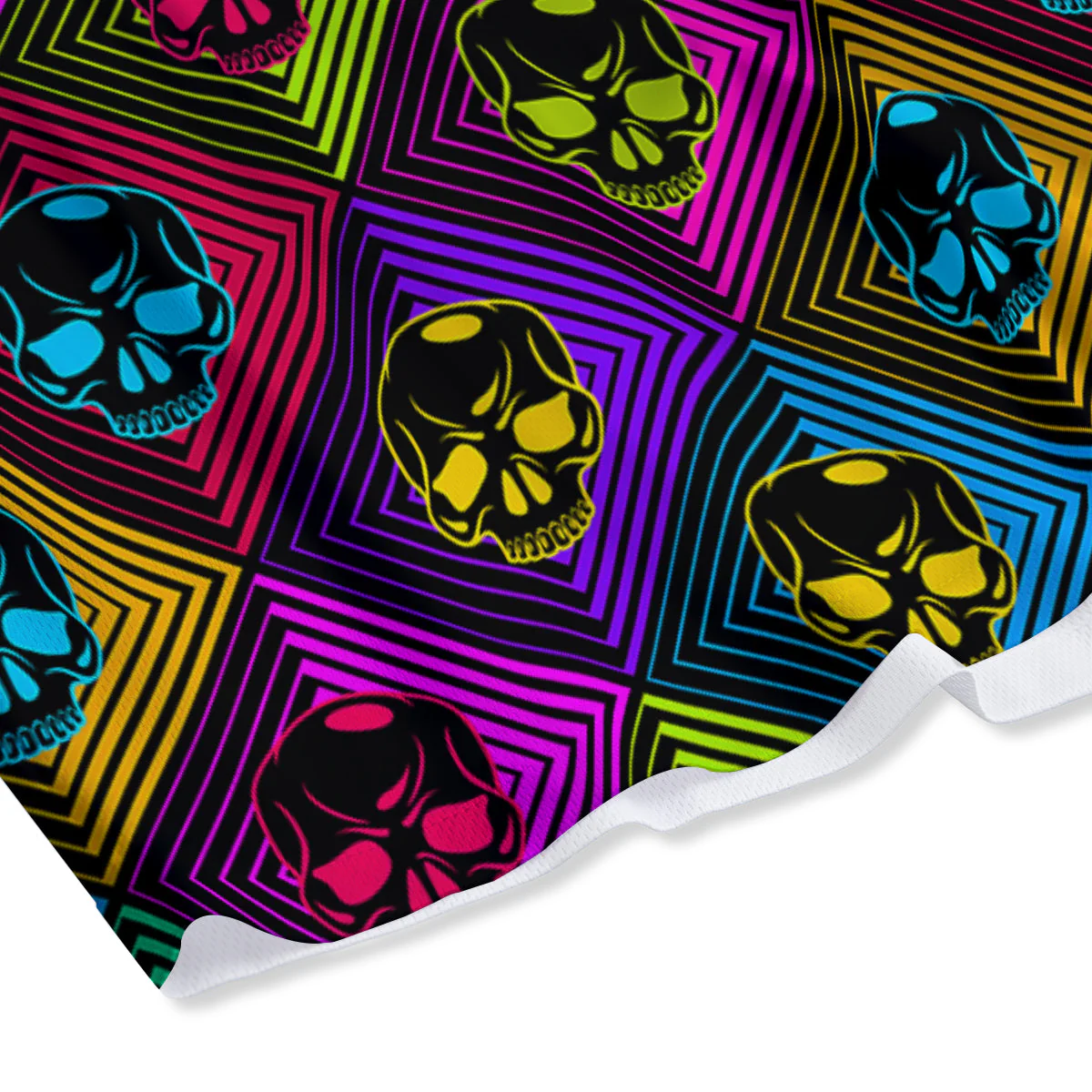 Skulls Hard Rock Colorful Print Pattern Mesh Shorts - Image 4