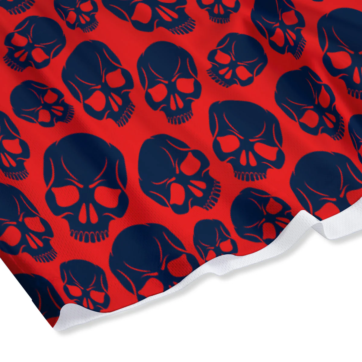 Skulls Red And Blue Hard Rock Print Pattern Mesh Shorts - Image 4