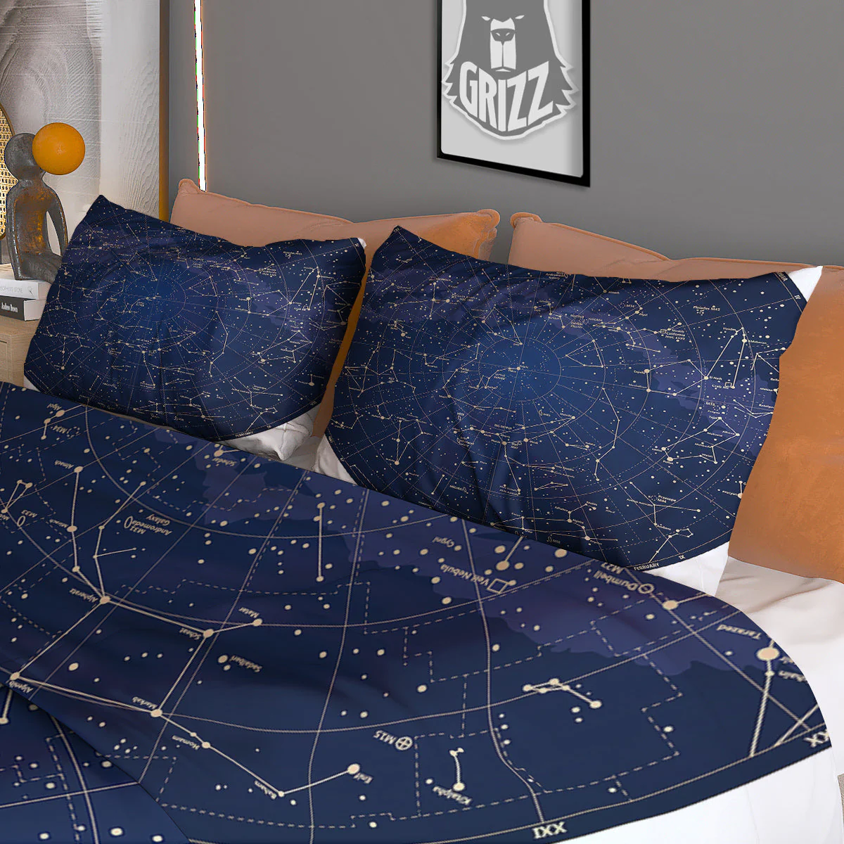 Sky Map Constellation Print Duvet Cover Bedding Set - Image 3