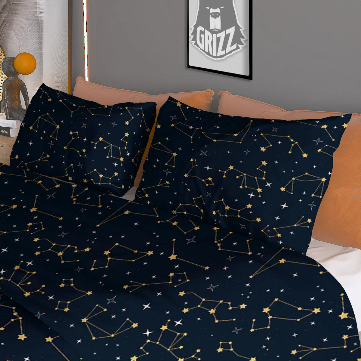 Sky Map Constellation Print Pattern Duvet Cover Bedding Set - Image 3