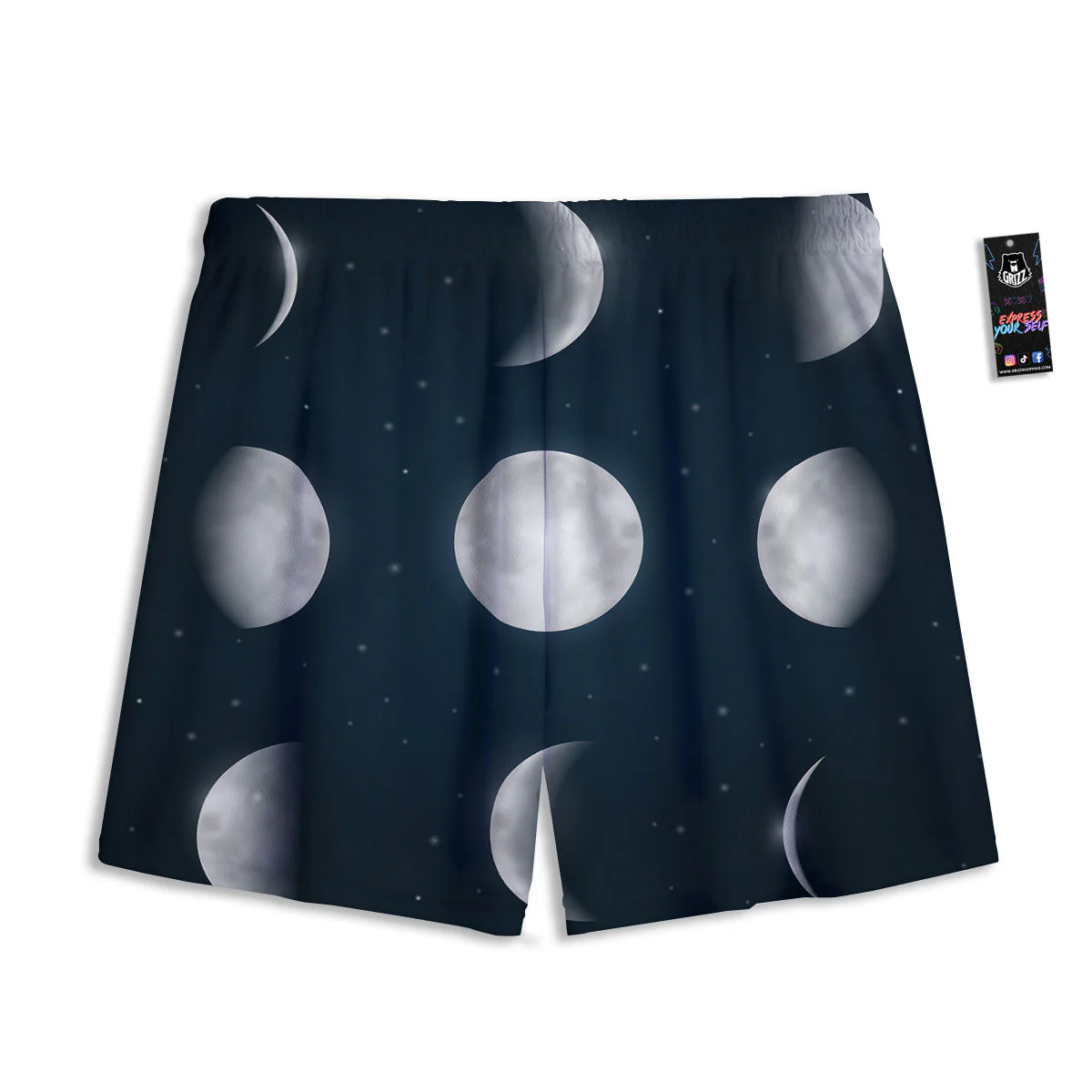 Sky Moon Night Phase Print Mesh Shorts - Image 2