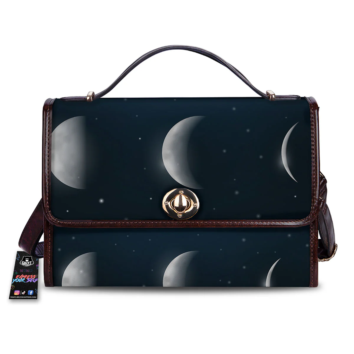 Sky Moon Night Phase Print Women's Satchel Bag