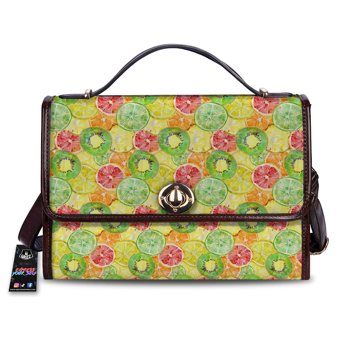 Slices Fruit Orange Print Pattern Women's Satchel Bag