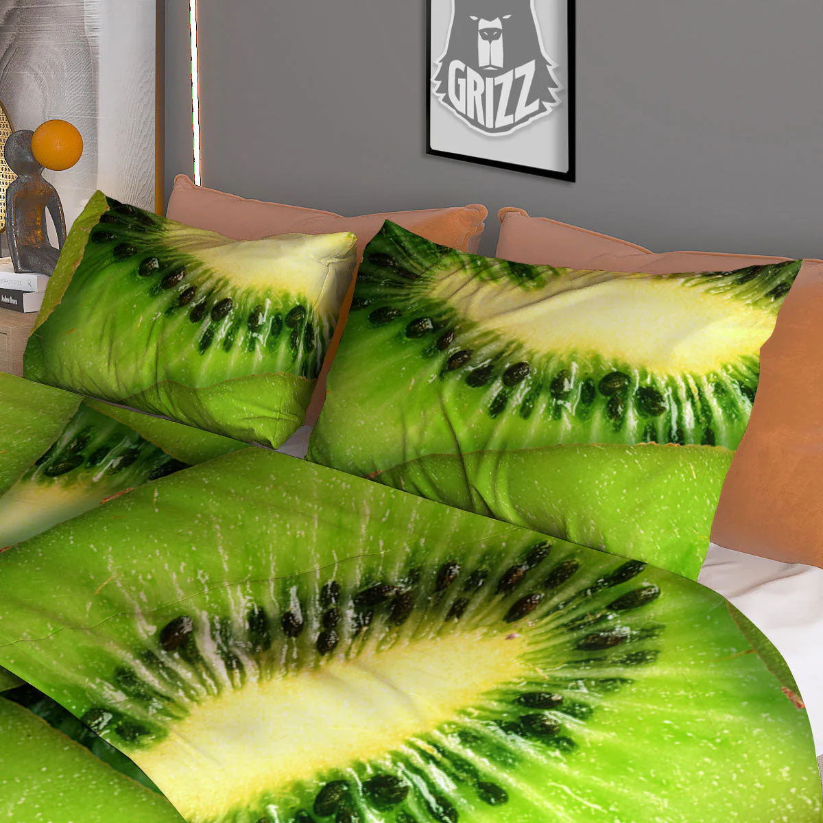 Slices Kiwi Print Duvet Cover Bedding Set - Image 3