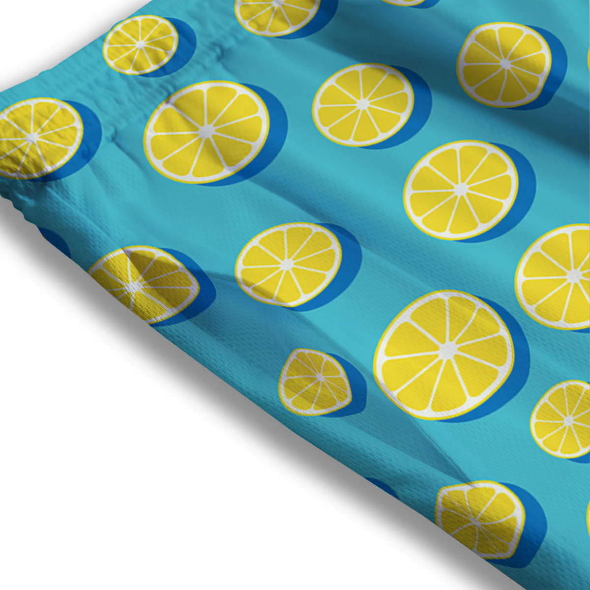 Slices Lemon Print Pattern Mesh Shorts - Image 3