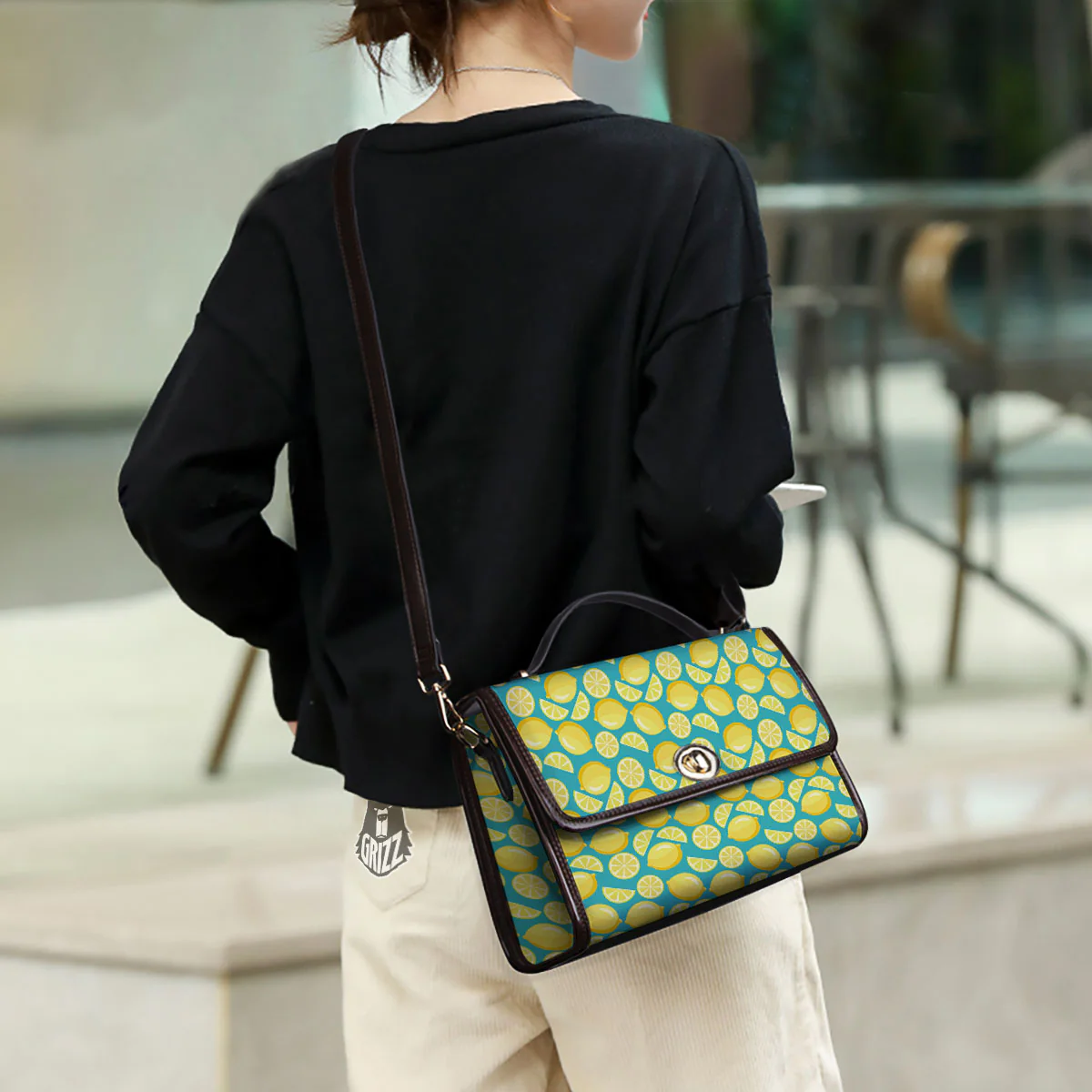 Slices Lime Print Pattern Women's Satchel Bag - Image 3