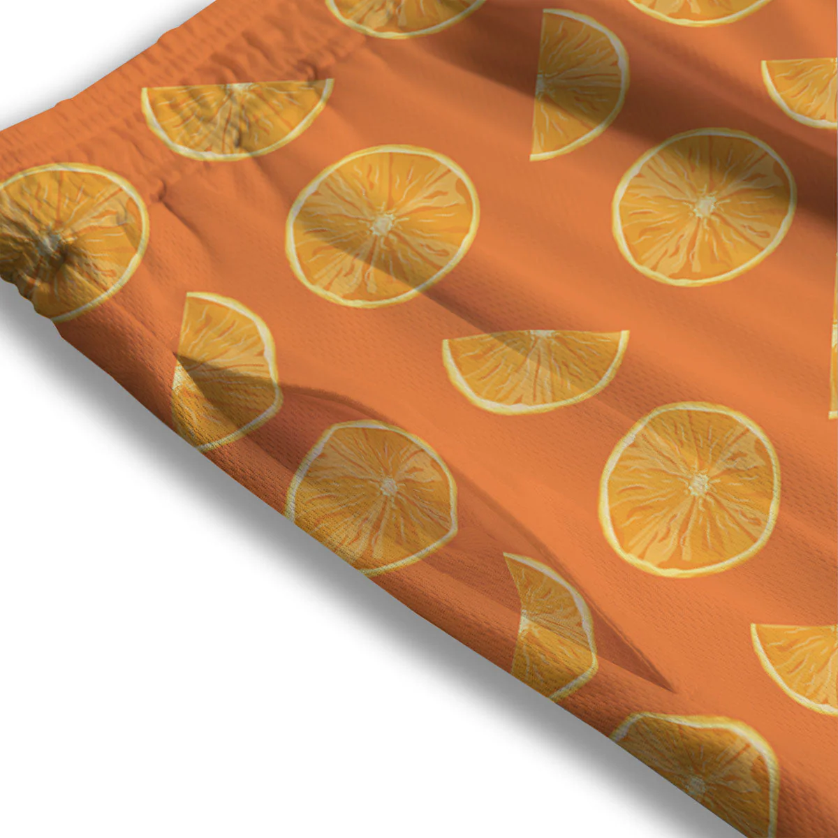 Slices Orange Print Pattern Mesh Shorts - Image 3