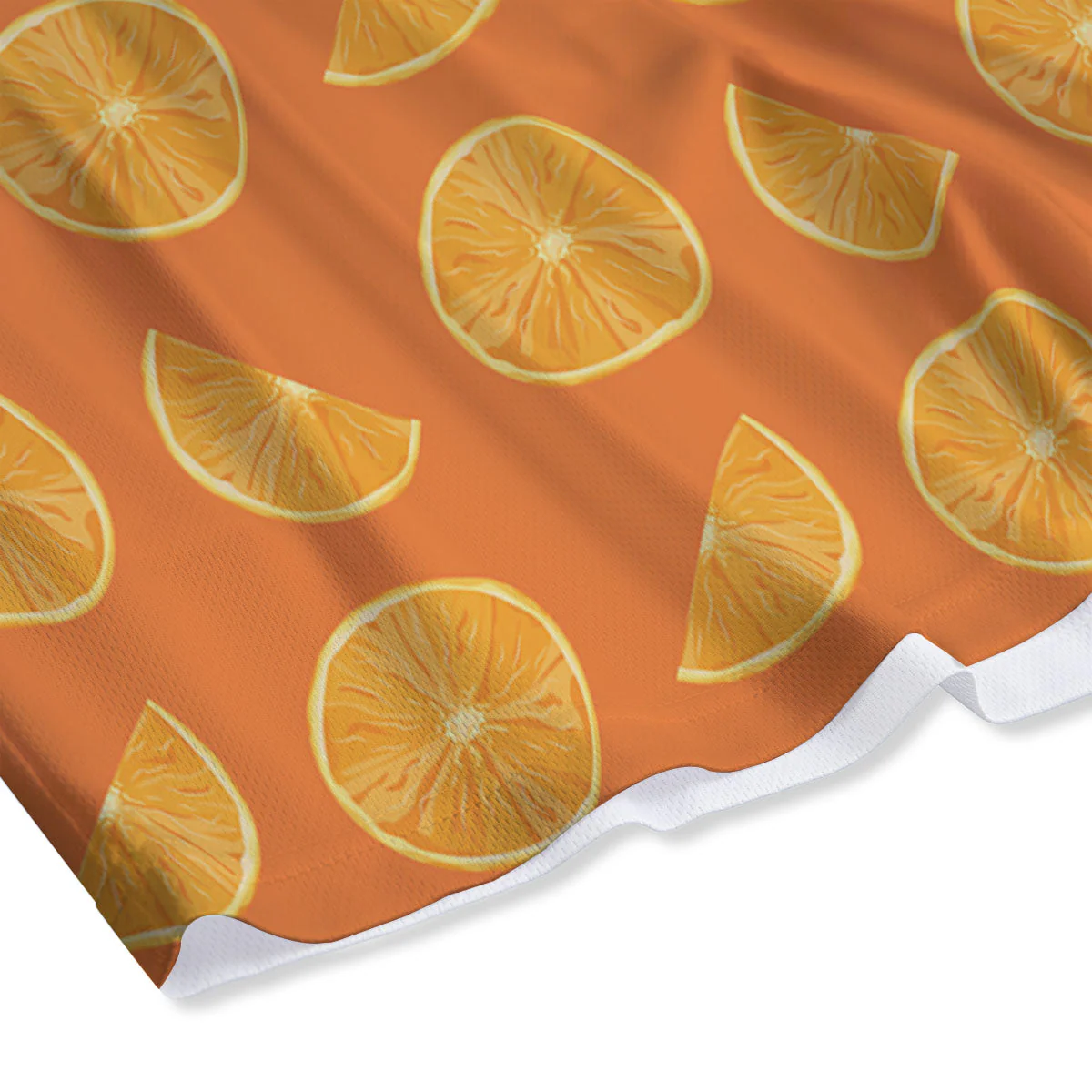Slices Orange Print Pattern Mesh Shorts - Image 4