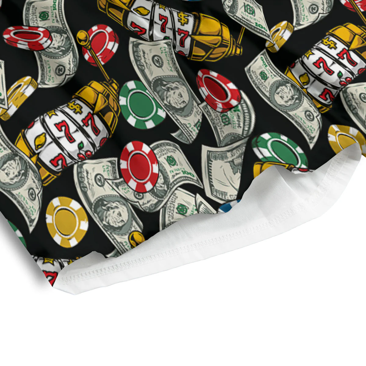 Slot Machines Casino Print Pattern Men's Athletic Shorts - Image 4